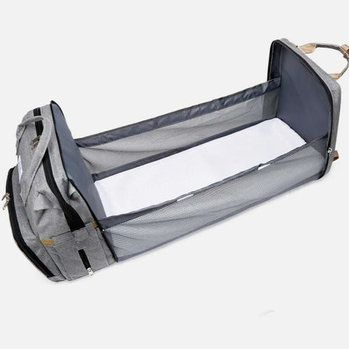 Convertible Diaper Bag Backpack With Portable Baby Bed
