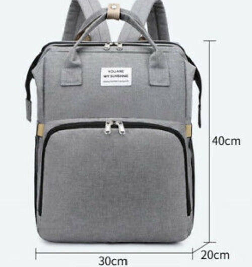 Convertible Diaper Bag Backpack With Portable Baby Bed