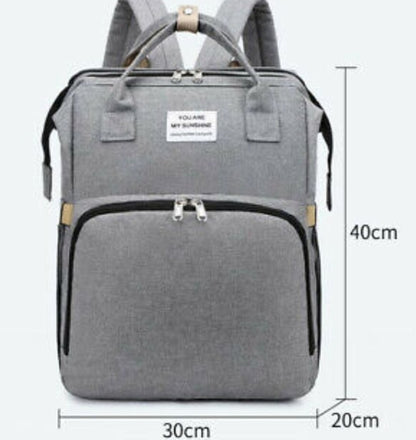 Convertible Diaper Bag Backpack With Portable Baby Bed
